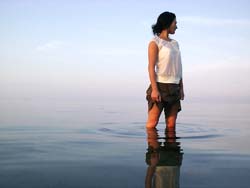 woman, alone, water, wet woman